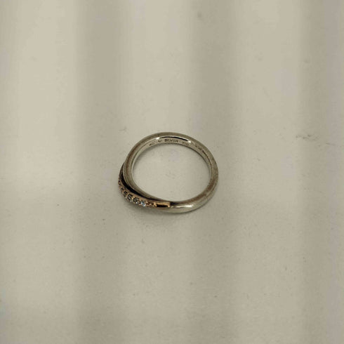 ヨンドシー 4℃ SILVER K10刻印 ストーンデザイン ピンキーリング レディース  6号